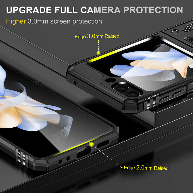 Samsung Z Flip 5 Case Metal Ring Car Magnetic Bracket Protective Case - mycasety2023 Mycasety