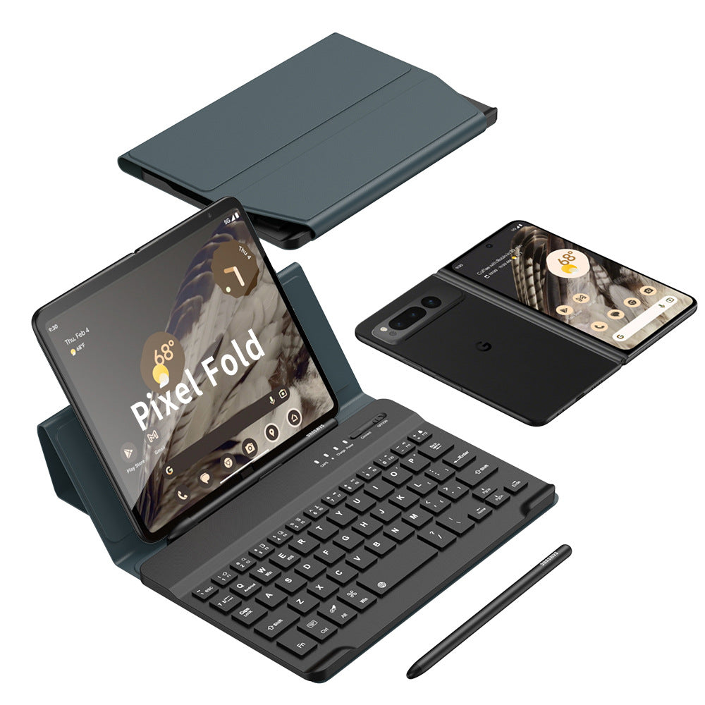 Google Pixel Fold Keyboard Holster Case WIth Pen Slot Stylus - Mycasety Mycasety