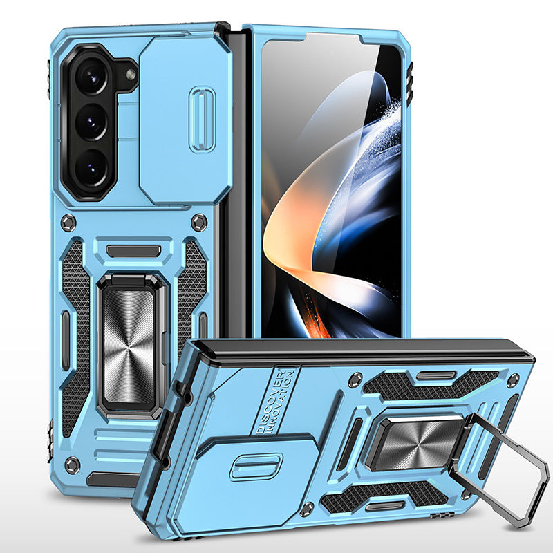 Samsung Galaxy Z Fold5 Case Armor Heavy Duty Shell Magnetic Car Holder and Lens Slide(Pre-sell) - Mycasety Mycasety