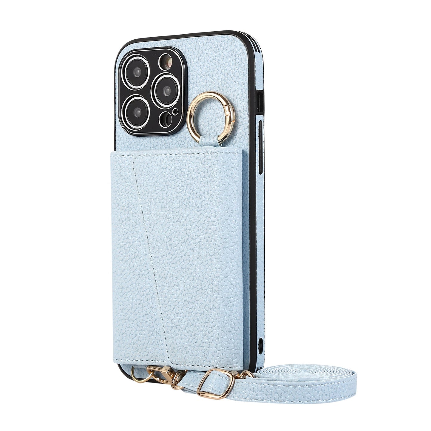 Luxurious Leather Card Holder Anti-fall Protective iPhone Case With Lanyard - Mycasety Mycasety