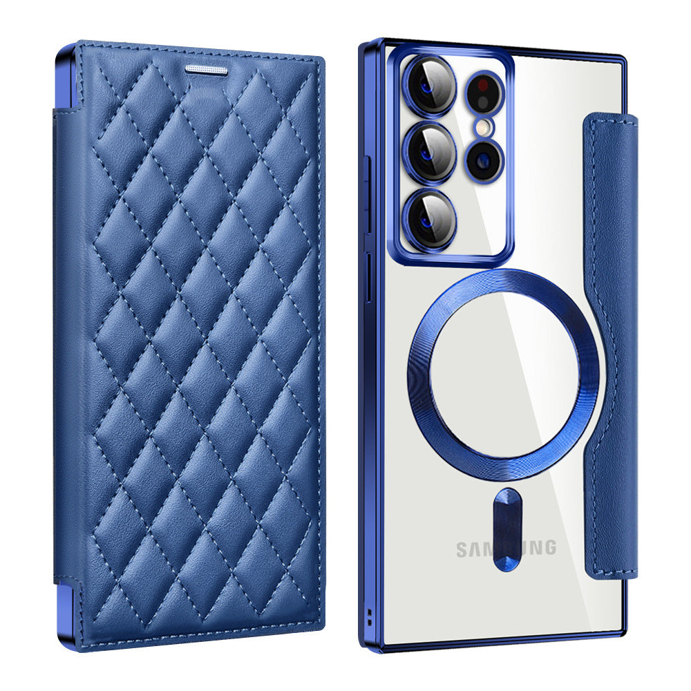 Luxury Flip Leather Magnetic Phone Case Support Magsafe For Samsung Galaxy S23 Ultra Plus - Mycasety Mycasety