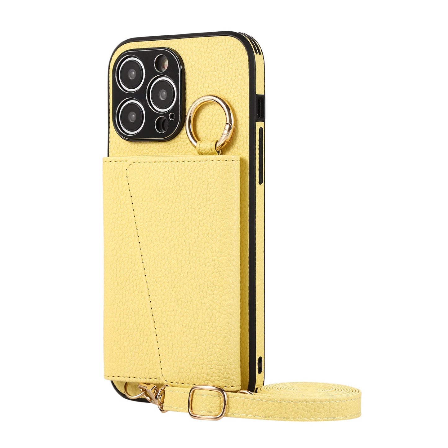 Luxurious Leather Card Holder Anti-fall Protective iPhone Case With Lanyard - Mycasety Mycasety