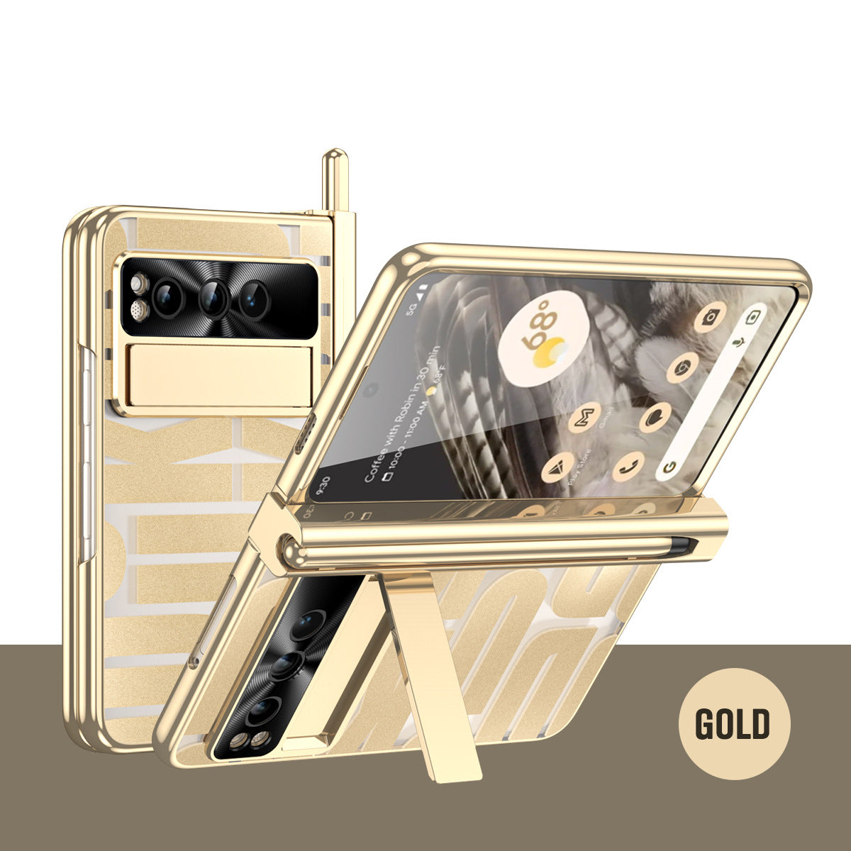 Popular Google Pixel Fold Case with Dual Hinge Protective Screen Protector and Hidden Kickstand Pen Holder Stylus - mycasety2023 Mycasety