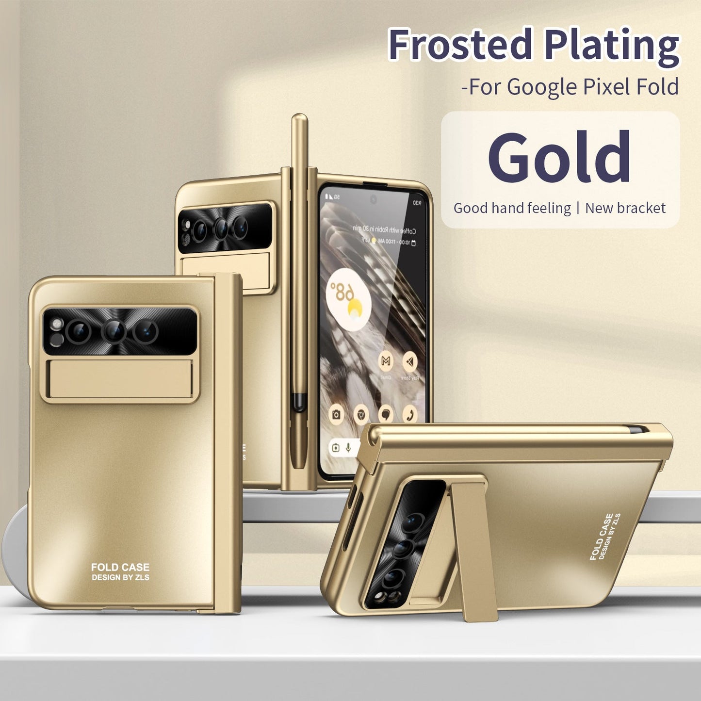 Slim Google Pixel Fold Case with Hinge Protective Screen Protector Pen Slot and Stylus - mycasety2023 Mycasety