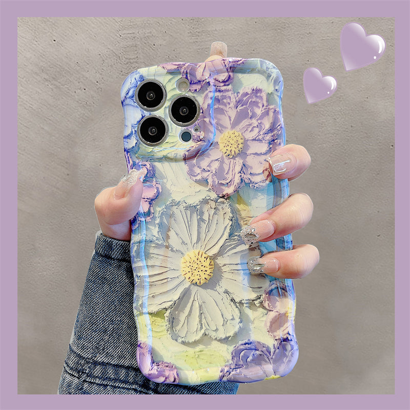 Ins Hot Colorful Oil Painting Flower iPhone Case - Mycasety Mycasety