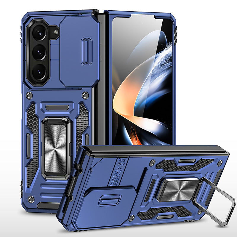 Samsung Galaxy Z Fold5 Case Armor Heavy Duty Shell Magnetic Car Holder and Lens Slide(Pre-sell) - Mycasety Mycasety