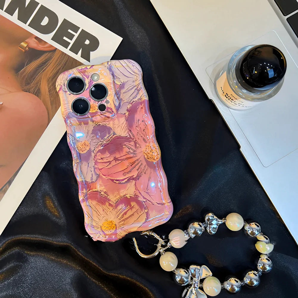Oil Painting Flower Bracelet iPhone Case - Mycasety Mycasety