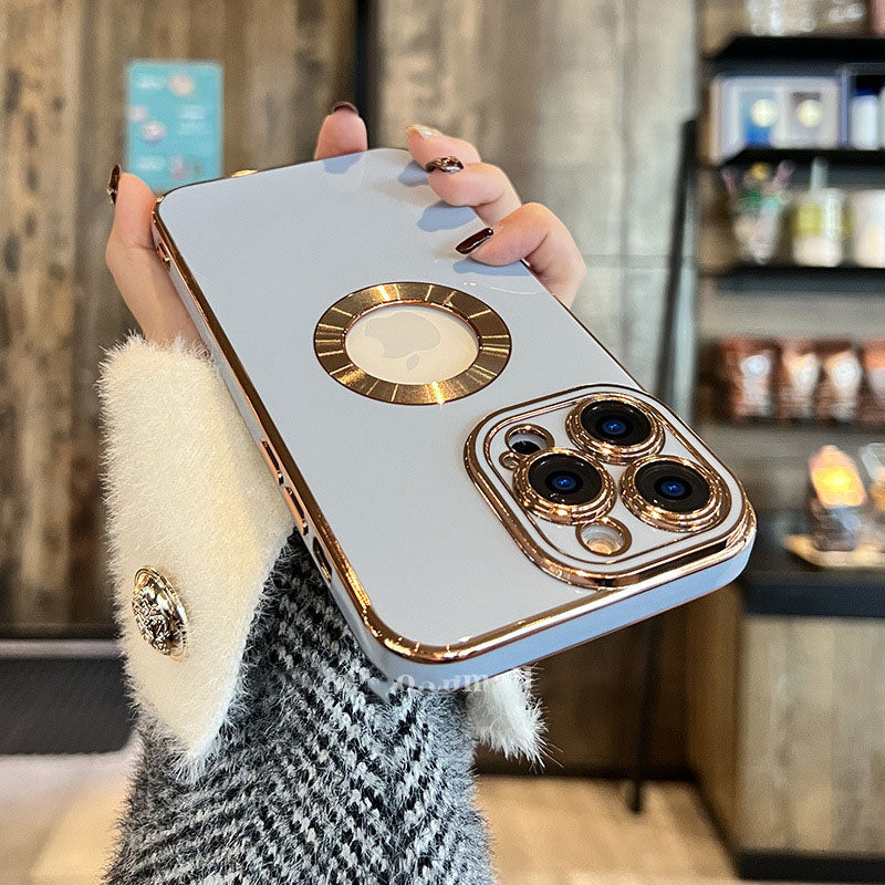 Electroplating iPhone Case with Camera Lens Protector Film - Mycasety Mycasety