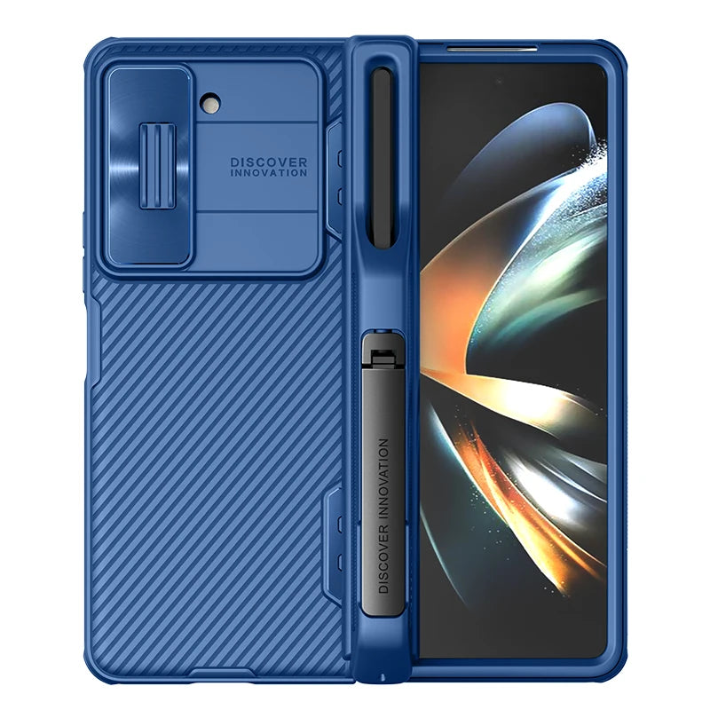 Samsung Galaxy Z Fold5 CamShield Full Protection Phone Case With S Pen Slot and Stand