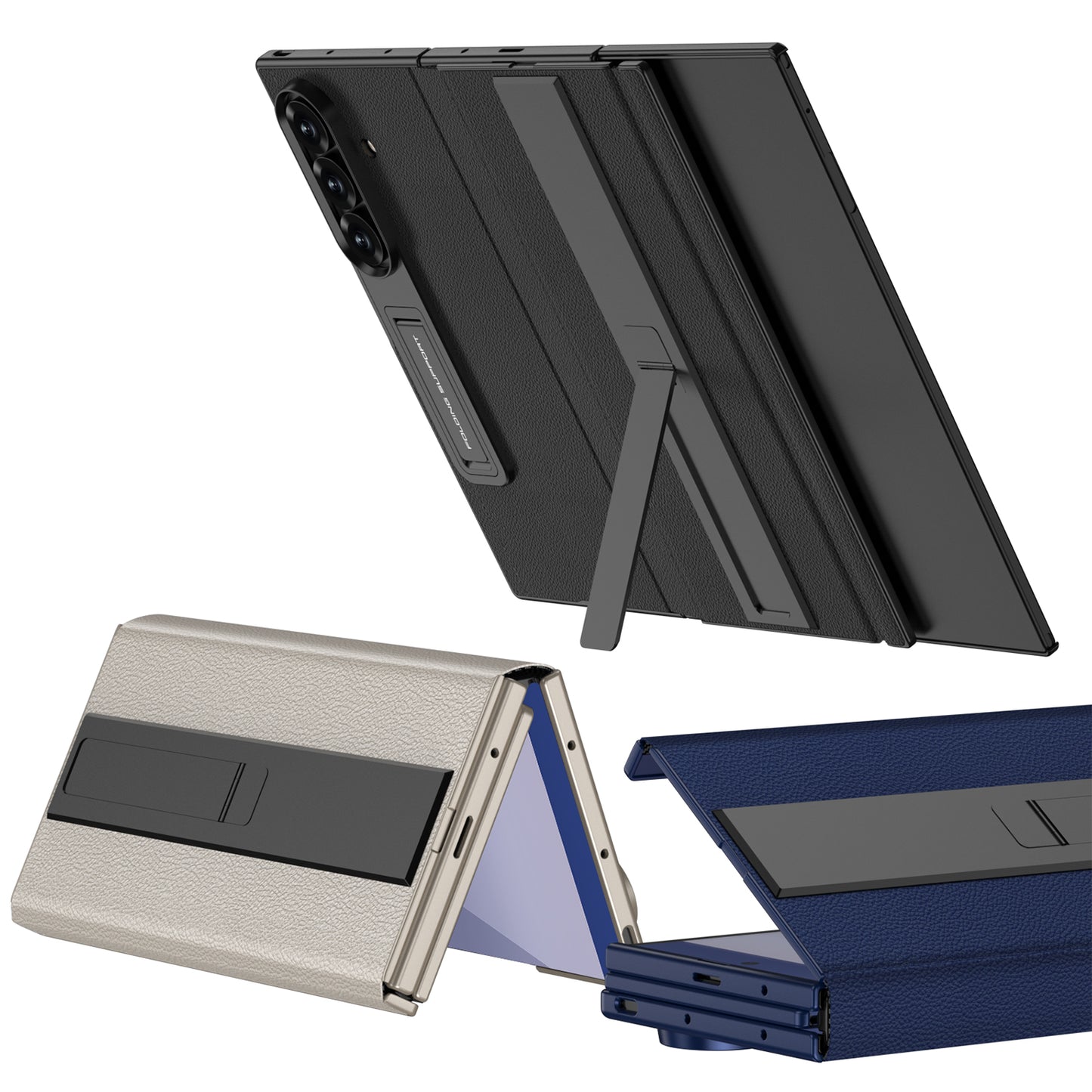 Business Leather Phone Case With With Magnetic Hinge Protection For Galaxy Z TriFold