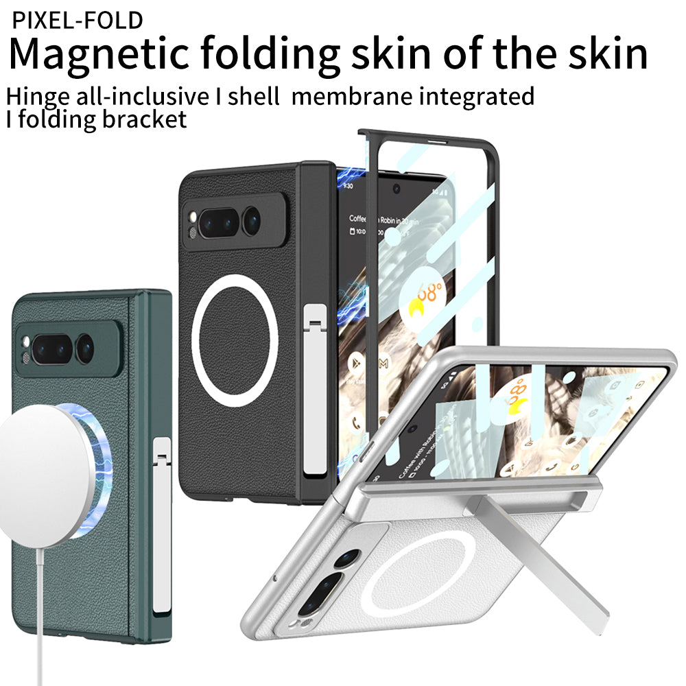 Magnetic Magsafe All-inclusive Invisible Bracket Leather Case For Google Pixel Fold With Back Screen Protector - mycasety2023 Mycasety