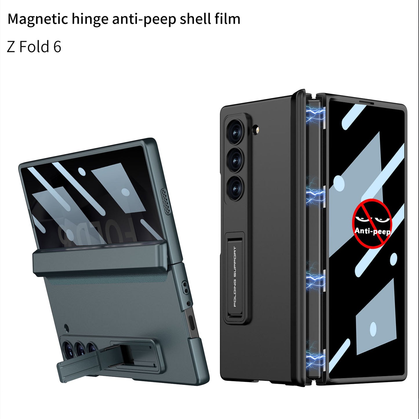 Magnetic Hinge Hidden Bracket All-included Case With Back Screen Protector For Galaxy Z Fold 6/5/4/3