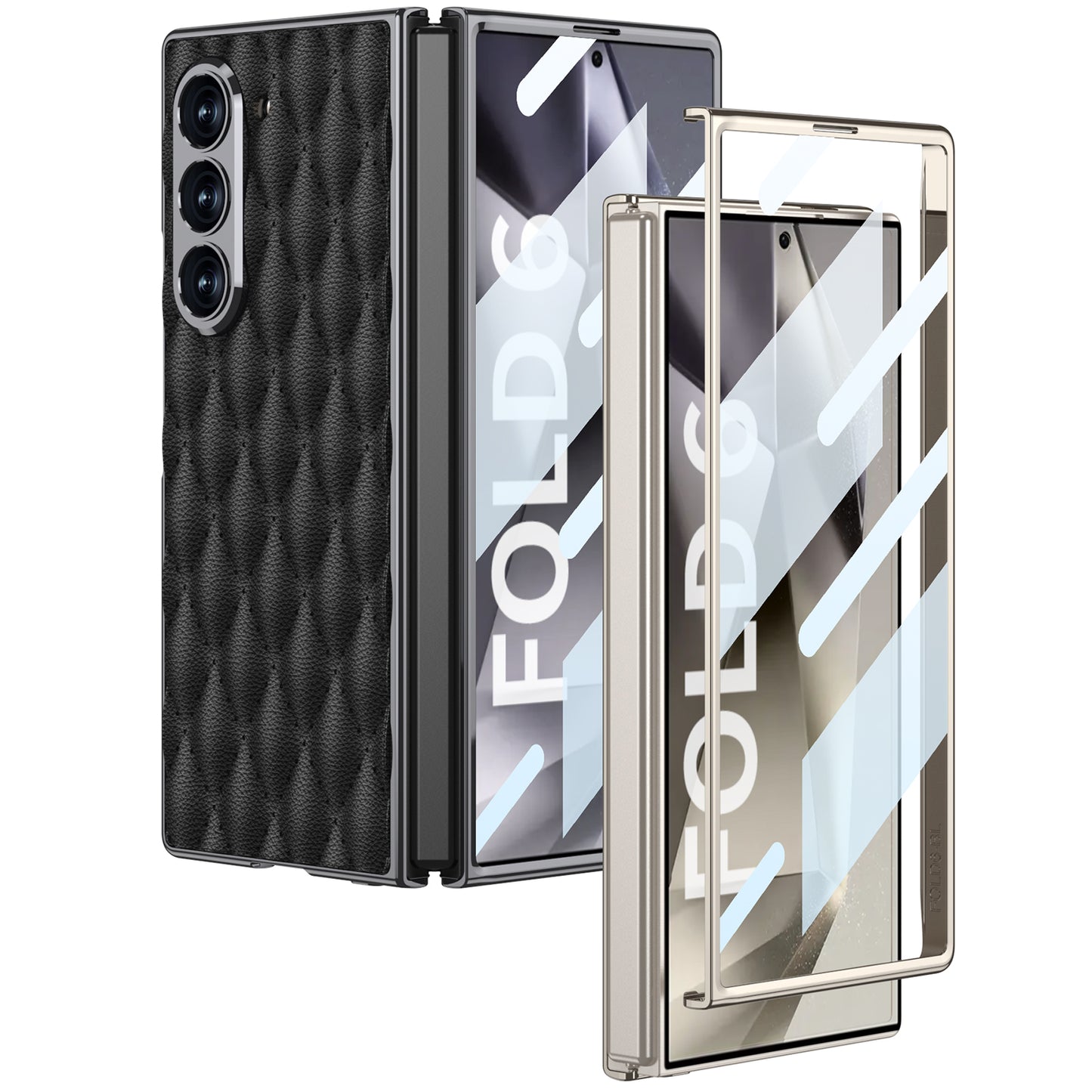 Luxurious Leather Shockproof Phone Case With Screen Protector For Galaxy Z Fold6