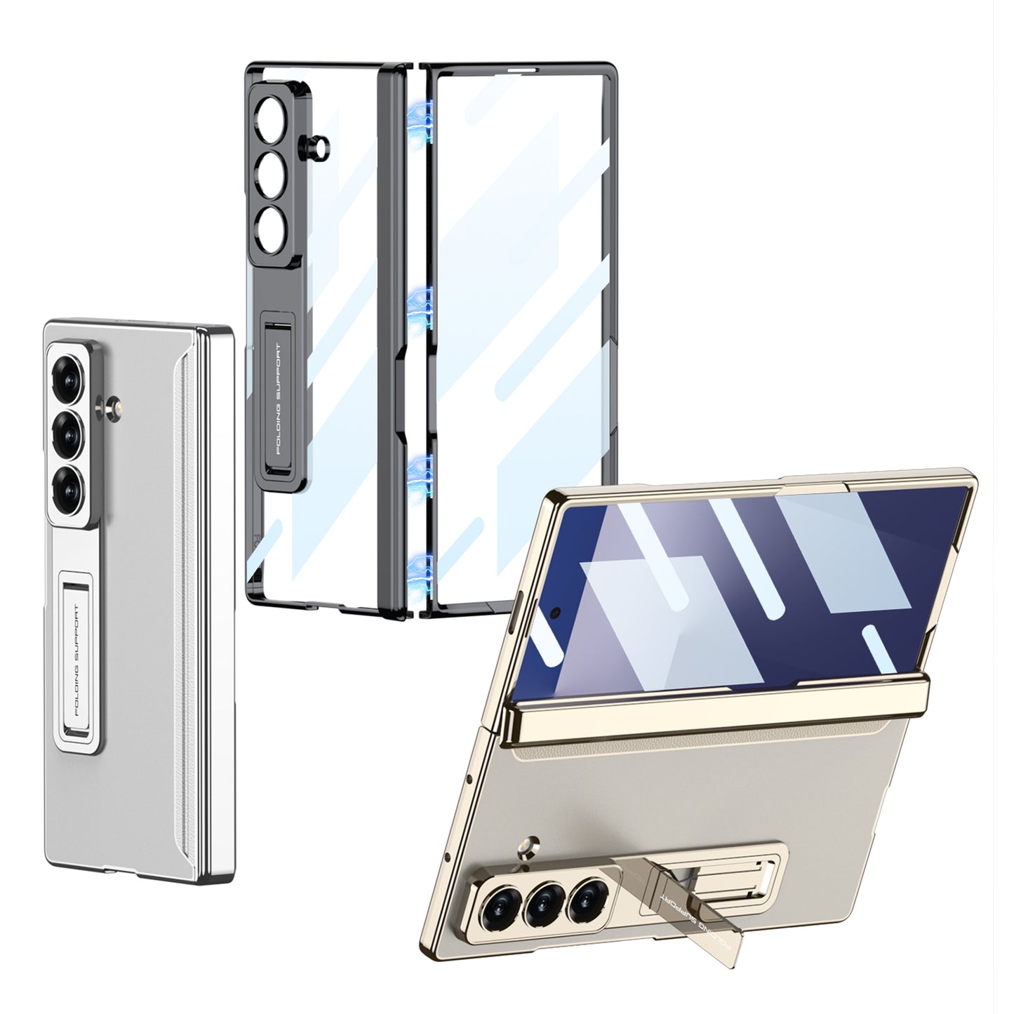 Business-style Electroplated Clear Phone Case For Galaxy Z Fold 7