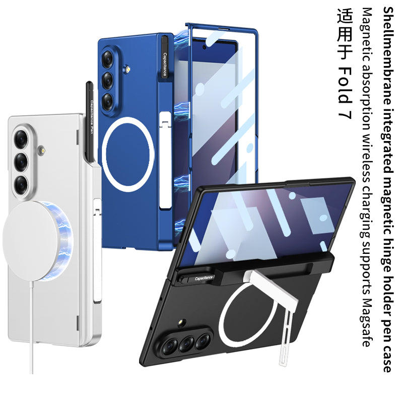 Magnetic Hinge Hidden Bracket All-included Case With Pen Box For Galaxy Z Fold 7
