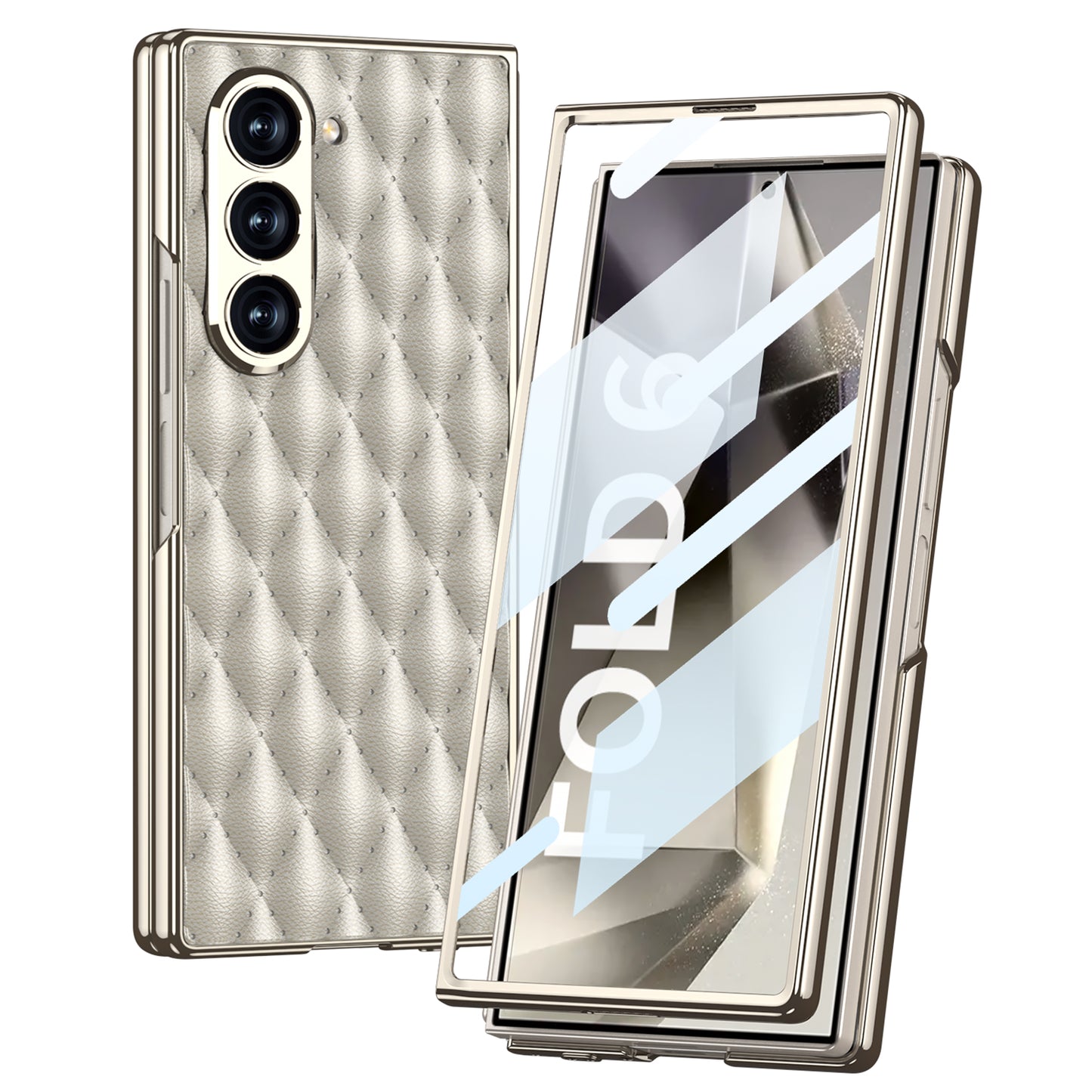 Luxurious Leather Shockproof Phone Case With Screen Protector For Galaxy Z Fold6