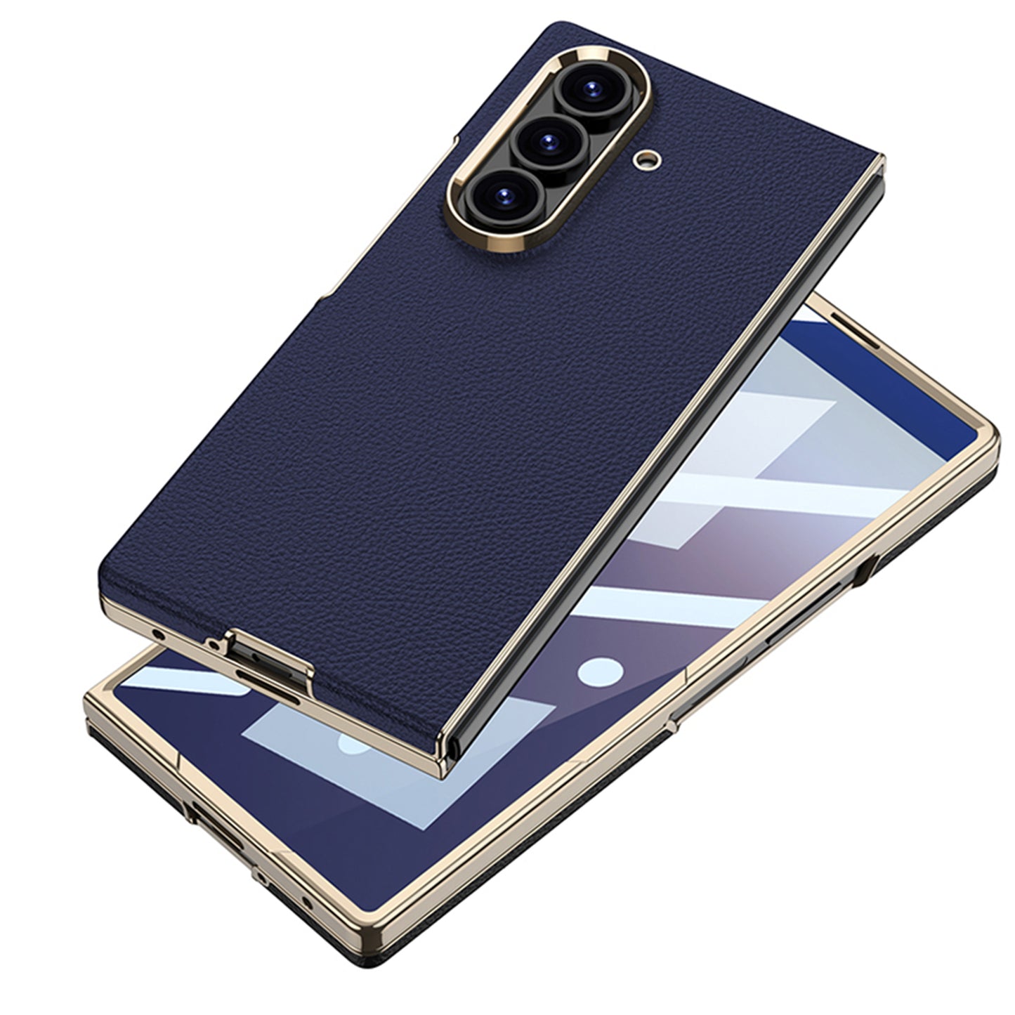 Business-style Electroplated Leather Phone Case For Galaxy Z Fold 7/6/5/4