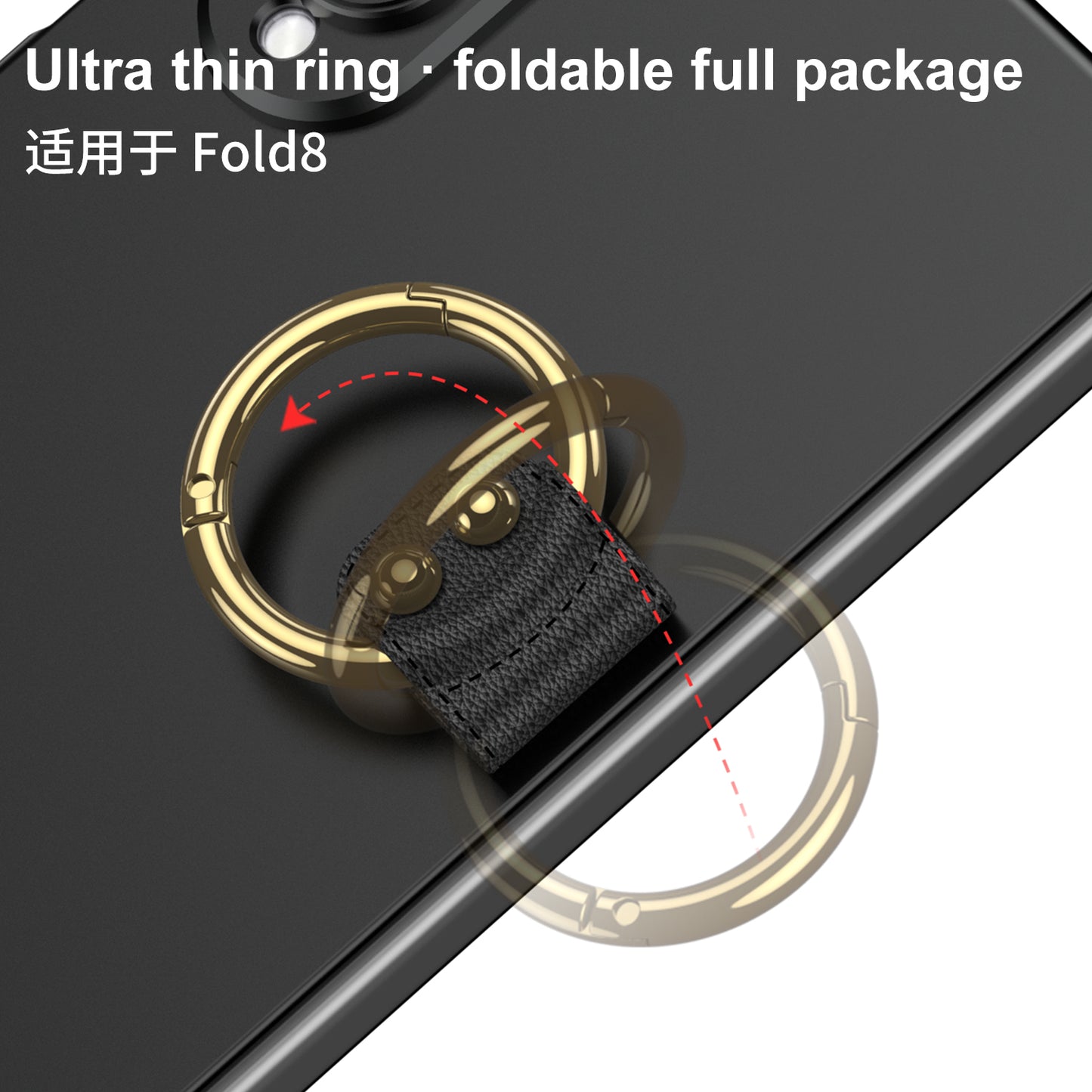 Galaxy Z Fold 8/7/6 Wide Ultra Fashion Phone Case with Built-In Tempered Glass & Ring Holder