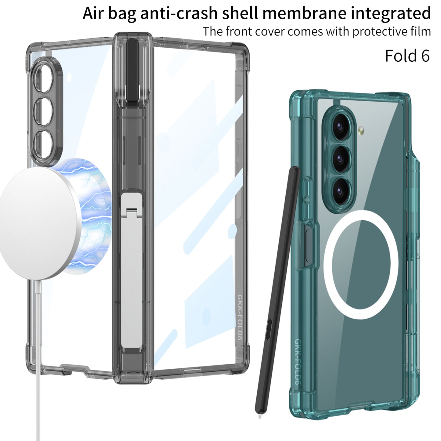 Magnetic Shockproof Phone Case With Screen Glass Protector & Pen Box Higne For Galaxy Z Fold 6/5