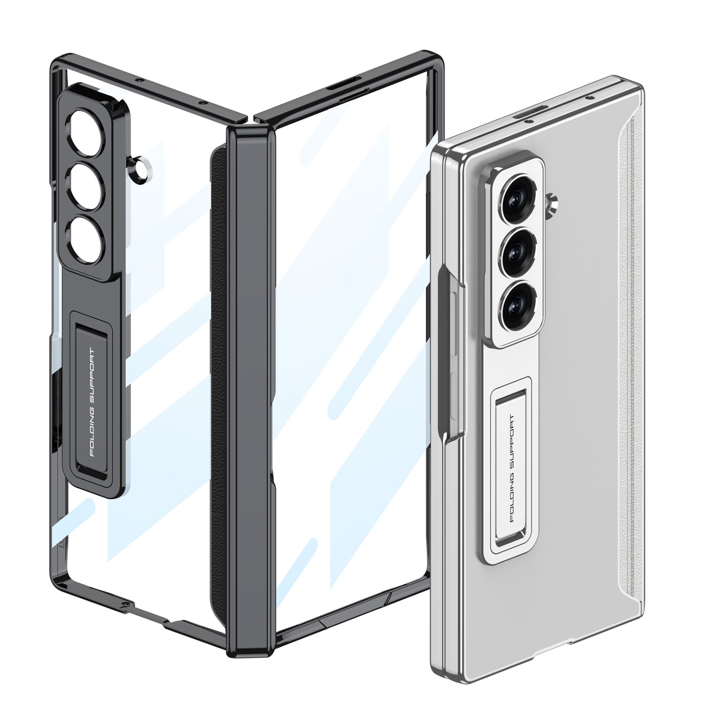 Business-style Electroplated Clear Phone Case For Galaxy Z Fold 7