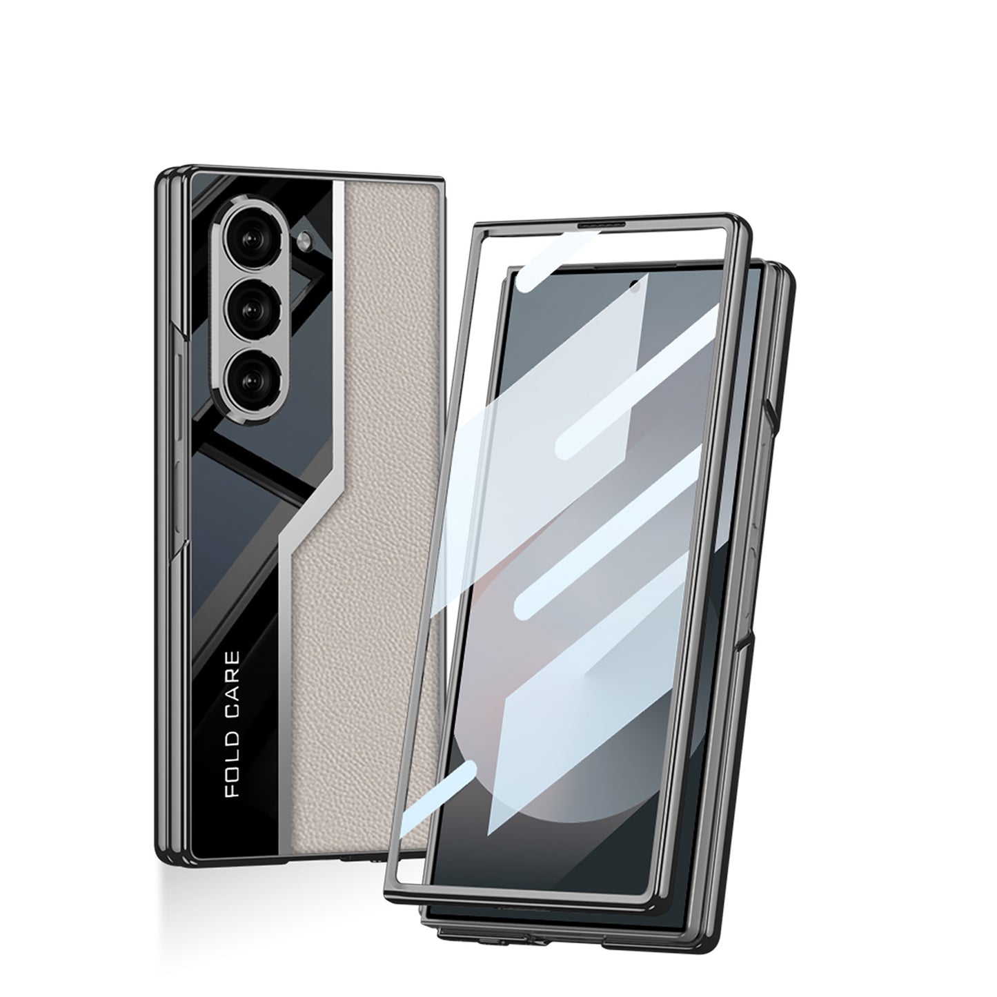 SPORTS DESIGN | Electroplating Leather Shockproof Phone Case With Screen Protector For Galaxy Z Fold6