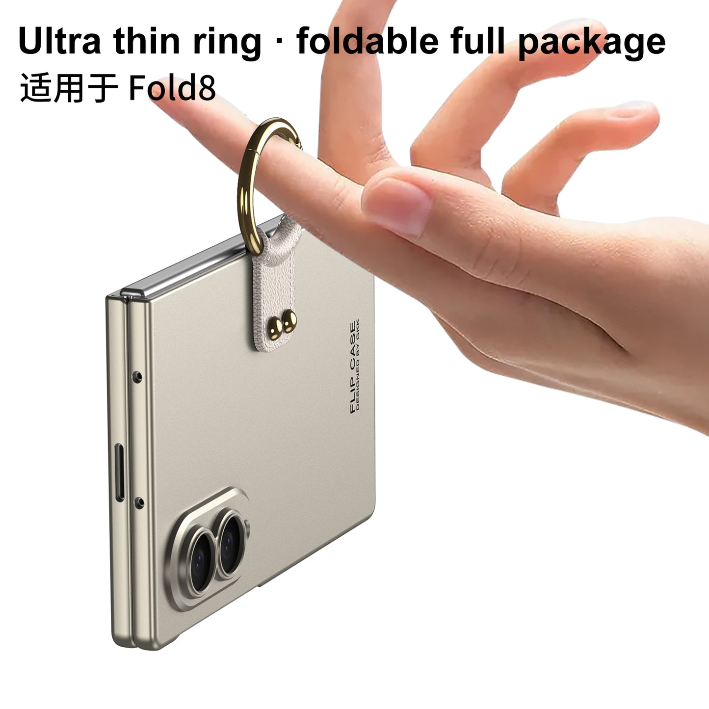 Galaxy Z Fold 8/7/6 Wide Ultra Fashion Phone Case with Built-In Tempered Glass & Ring Holder
