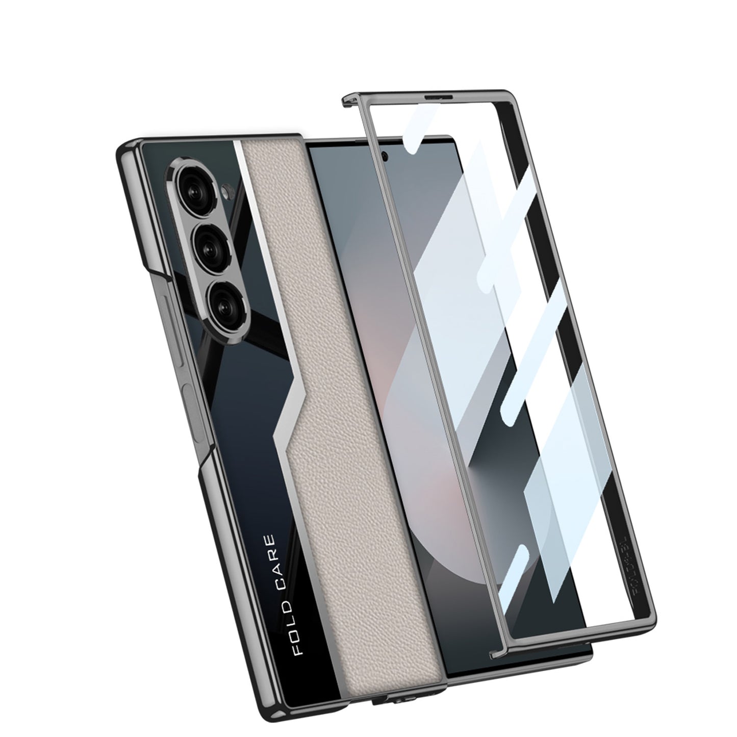 SPORTS DESIGN | Electroplating Leather Shockproof Phone Case With Screen Protector For Galaxy Z Fold6