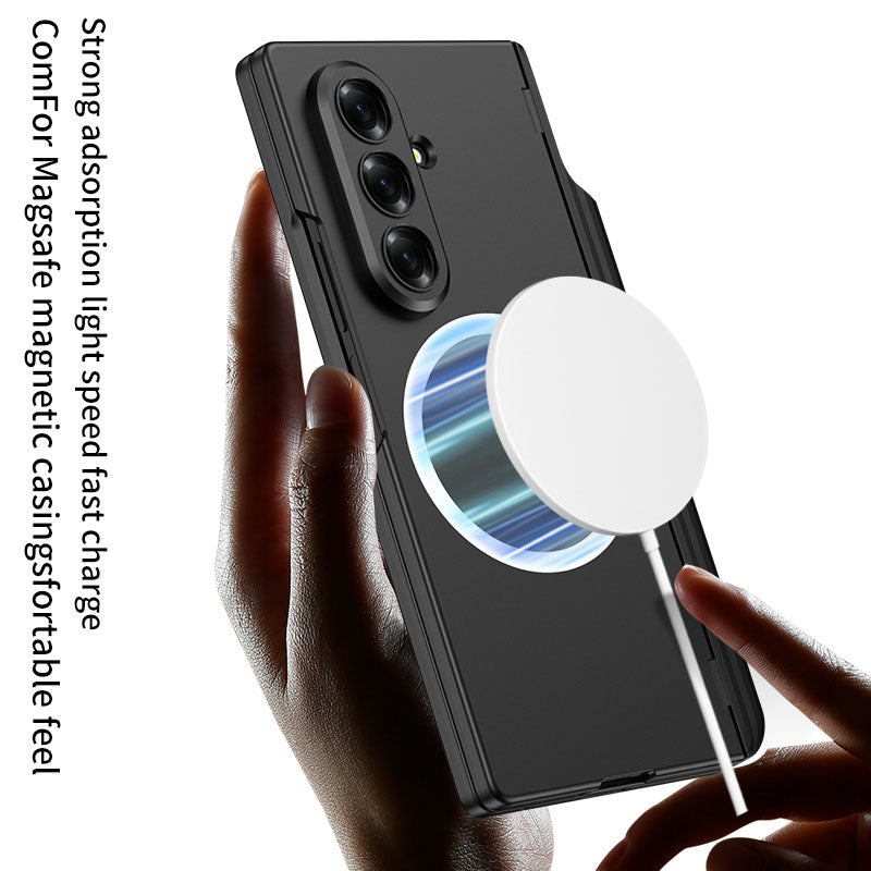 Magnetic Hinge Hidden Bracket All-included Case With Pen Box For Galaxy Z Fold 7/6/5/4/3