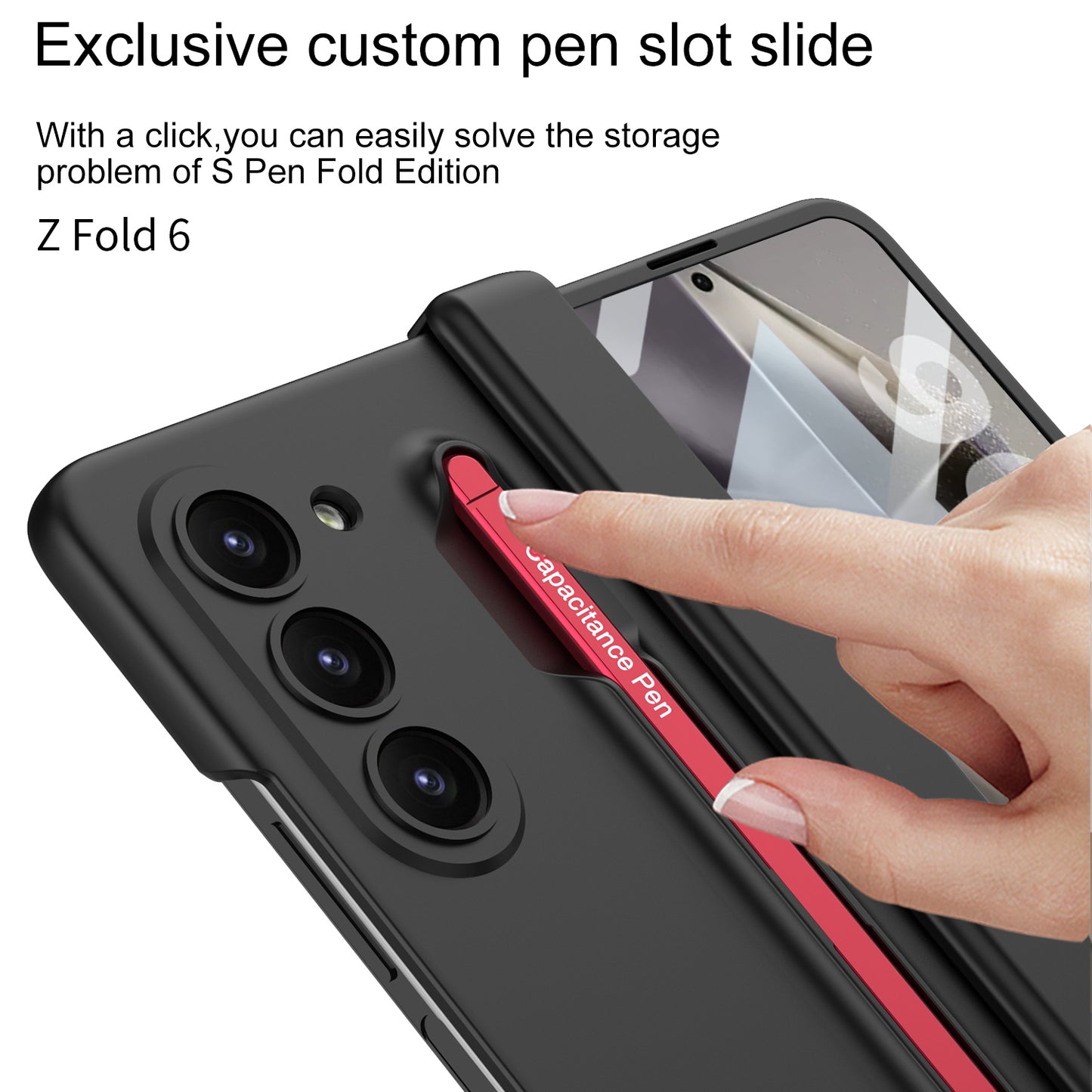 Magnetic Hinge Anti-fall Protective Phone Case With Pen Tray Shell and Film For Galaxy Z Fold6