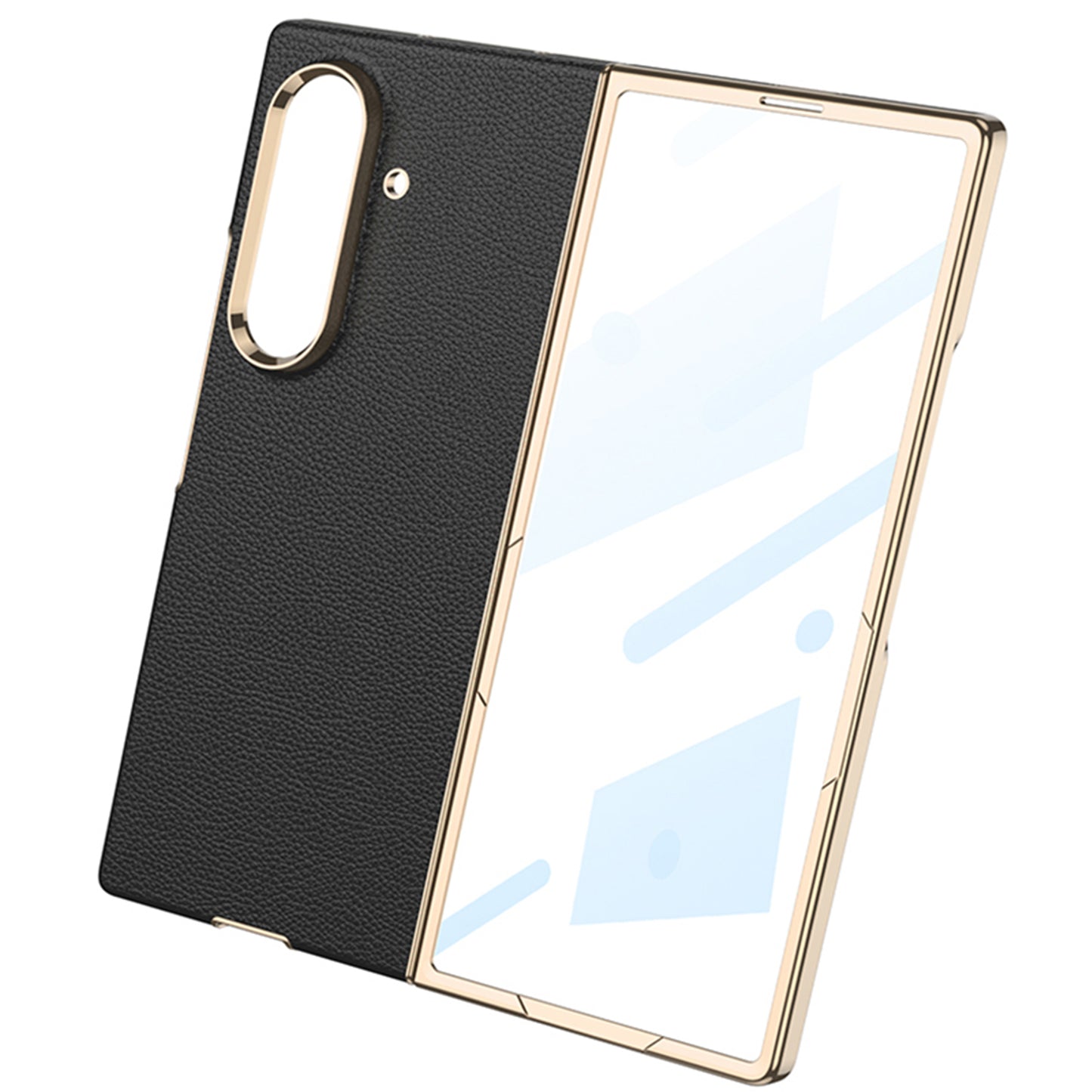 Business-style Electroplated Leather Phone Case For Galaxy Z Fold 7/6/5/4