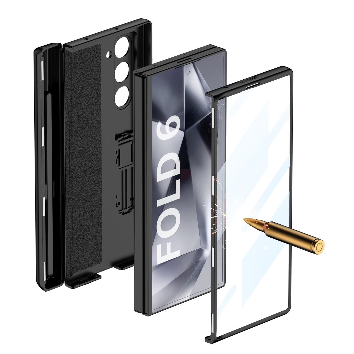 Magnetic Hinge Pen Box Shockproof Phone Case With Screen Protector For Galaxy Z Fold 6