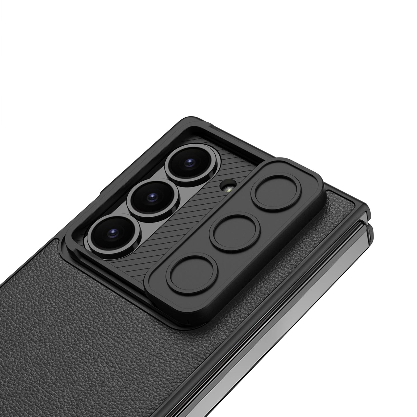 Leather All-inclusive Lens Slide Protector Phone Case With Back Screen Protector For Galaxy Z Fold 6