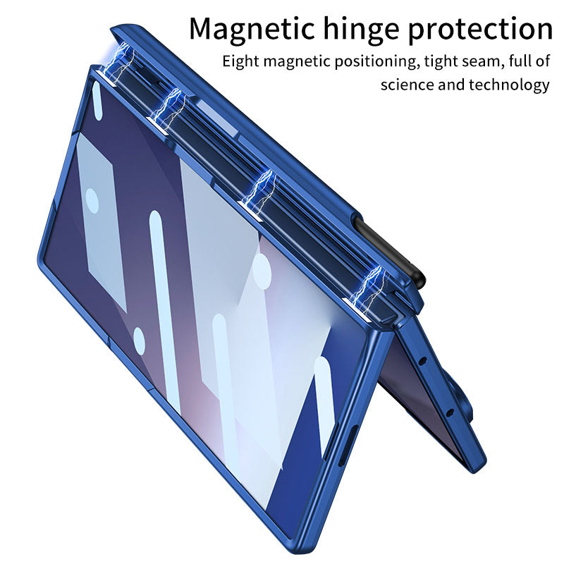 Magnetic Hinge Hidden Bracket All-included Case With Pen Box For Galaxy Z Fold 7/6/5/4/3