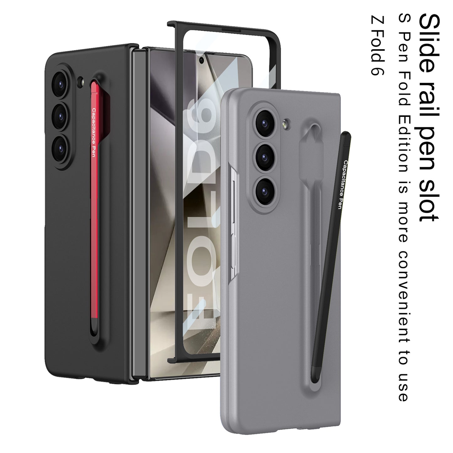 Shockproof Phone Case With Pen Tray Shell and Film For Galaxy Z Fold 6