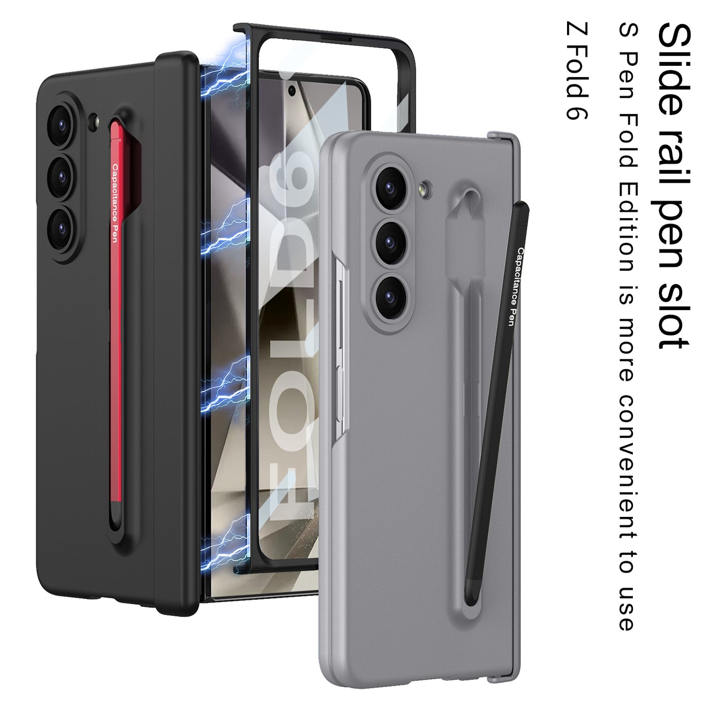 Magnetic Hinge Anti-fall Protective Phone Case With Pen Tray Shell and Film For Galaxy Z Fold6