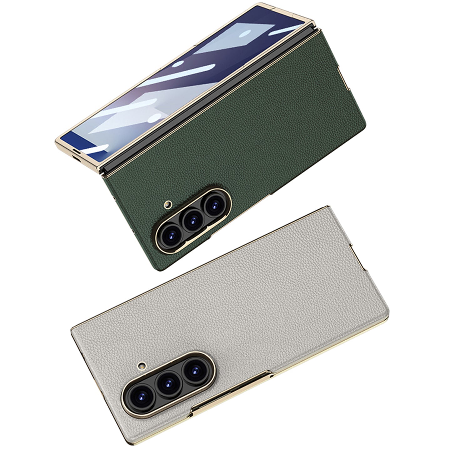 Business-style Electroplated Leather Phone Case For Galaxy Z Fold 7/6/5/4