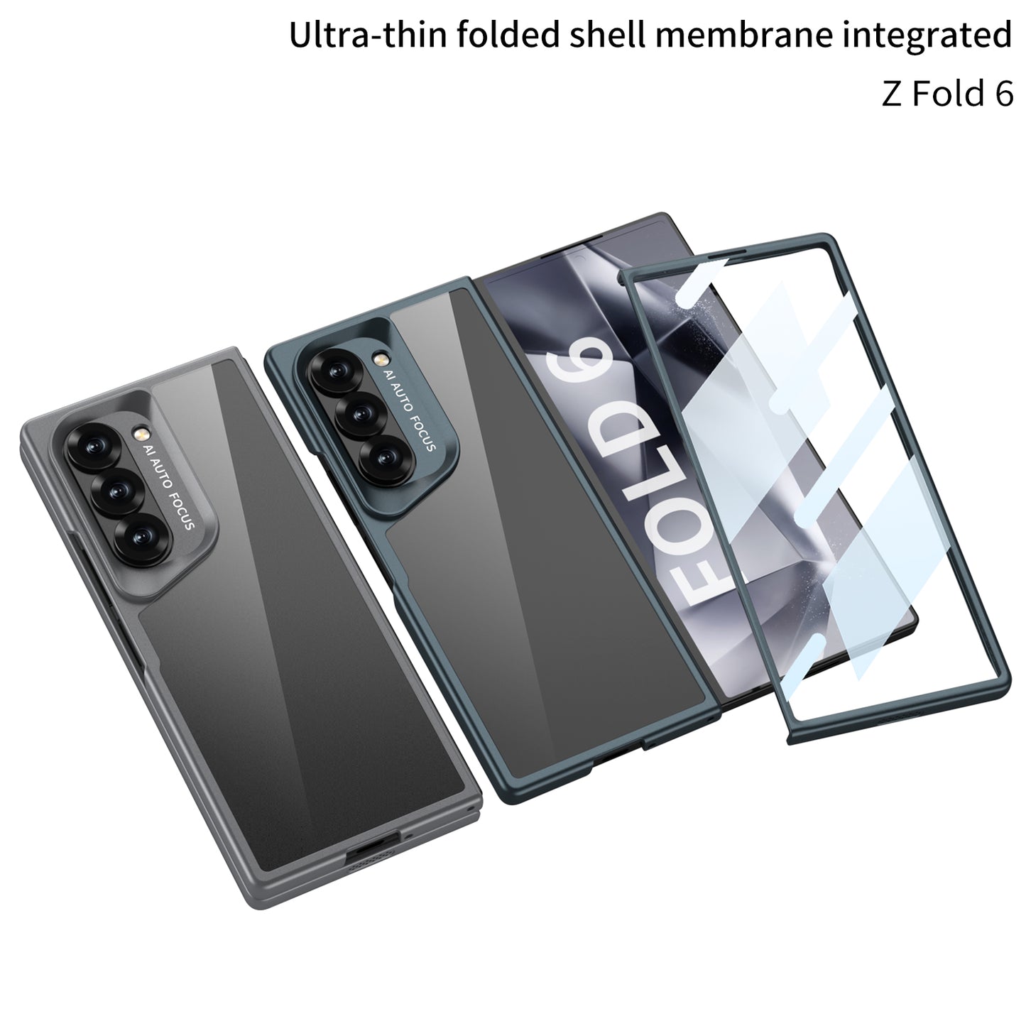 Transparent Frosted Shockproof Phone Case With Back Screen Protector For Galaxy Z Fold 6