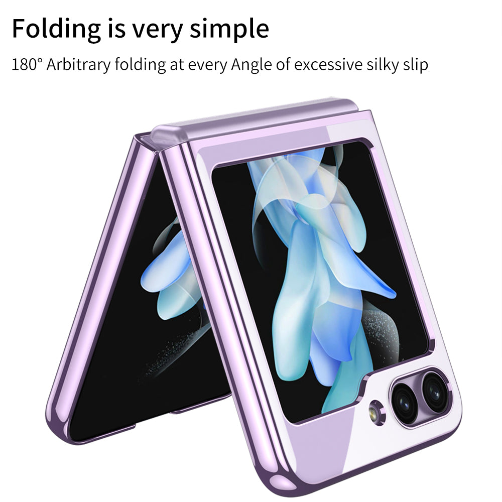 Electroplating Transparent Protective Phone Case For Samsung Galaxy Z Flip5 Flip4 Flip3 - Mycasety Mycasety