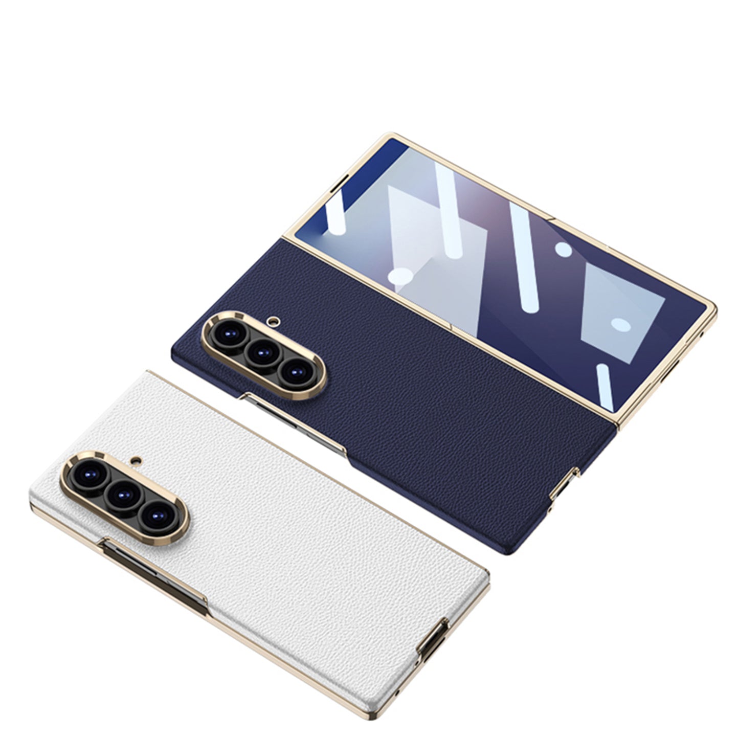 Business-style Electroplated Leather Phone Case For Galaxy Z Fold 7/6/5/4