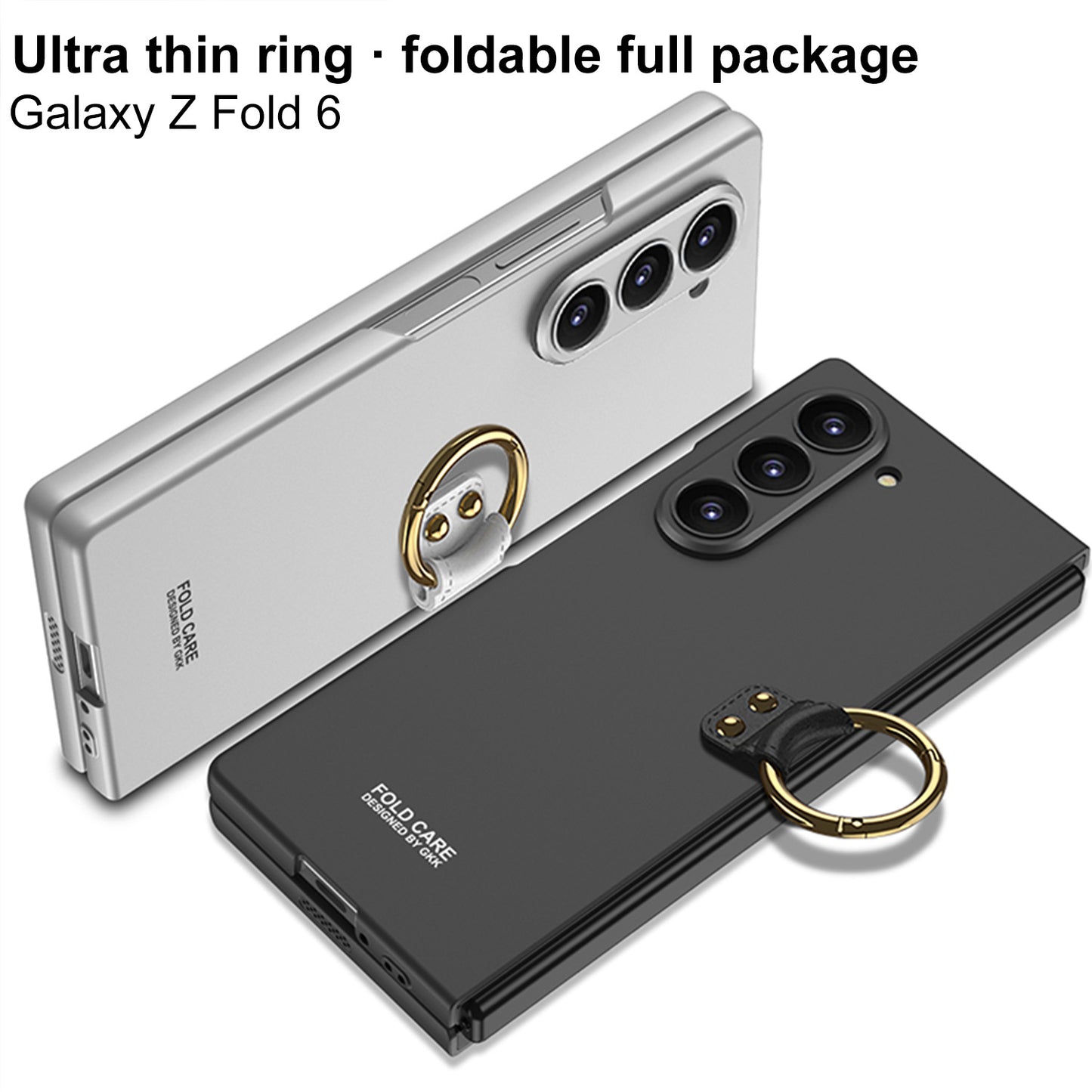 Luxury Leather Shockproof Phone Case With Ring Holder For Galaxy Z Fold6