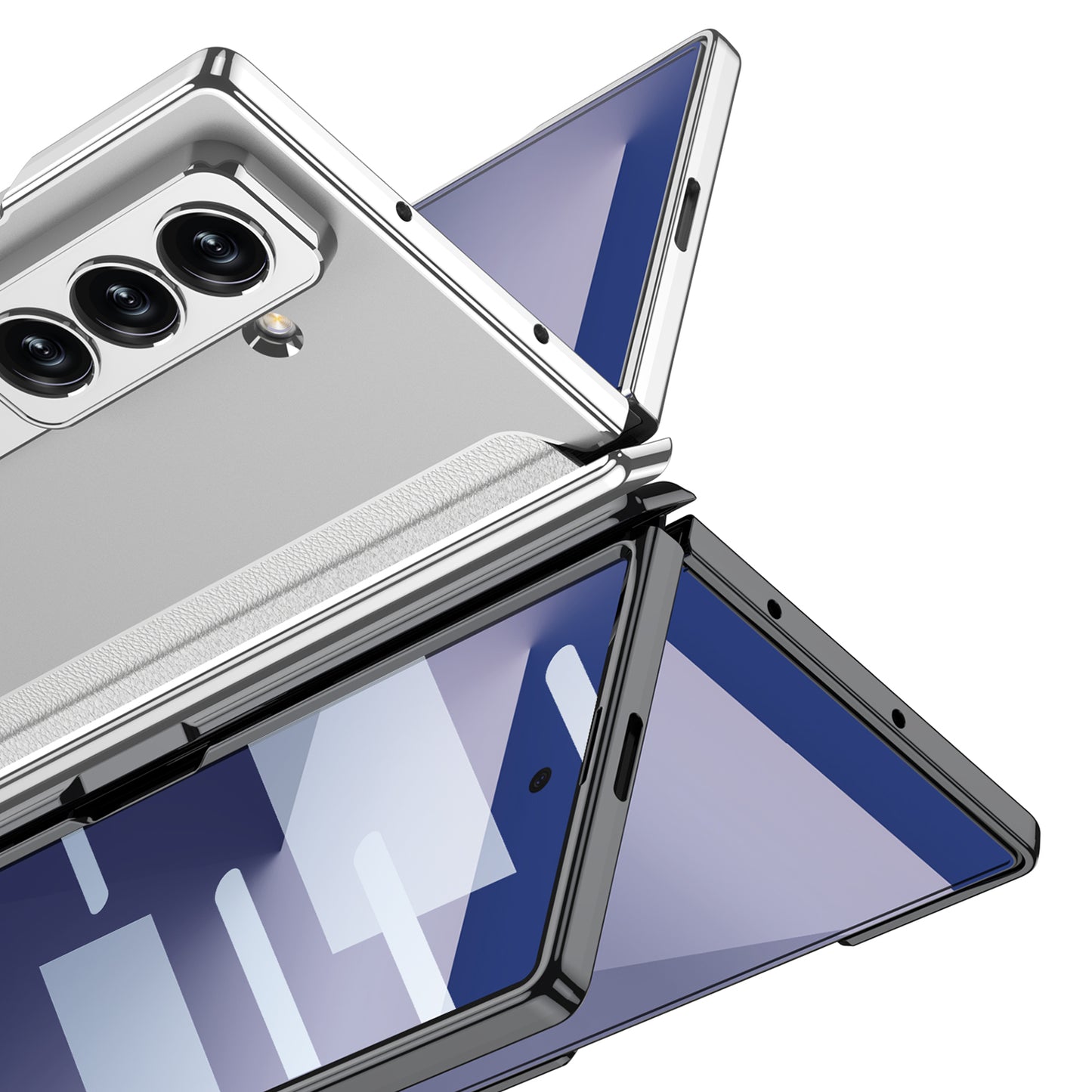 Business-style Electroplated Clear Phone Case For Galaxy Z Fold 7