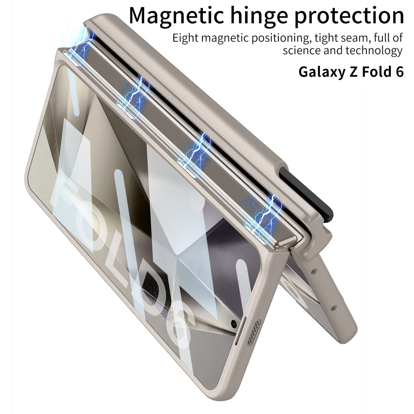 Magnetic Hinge Pen Box Shockproof Phone Case With Screen Protector & Wristband For Galaxy Z Fold6