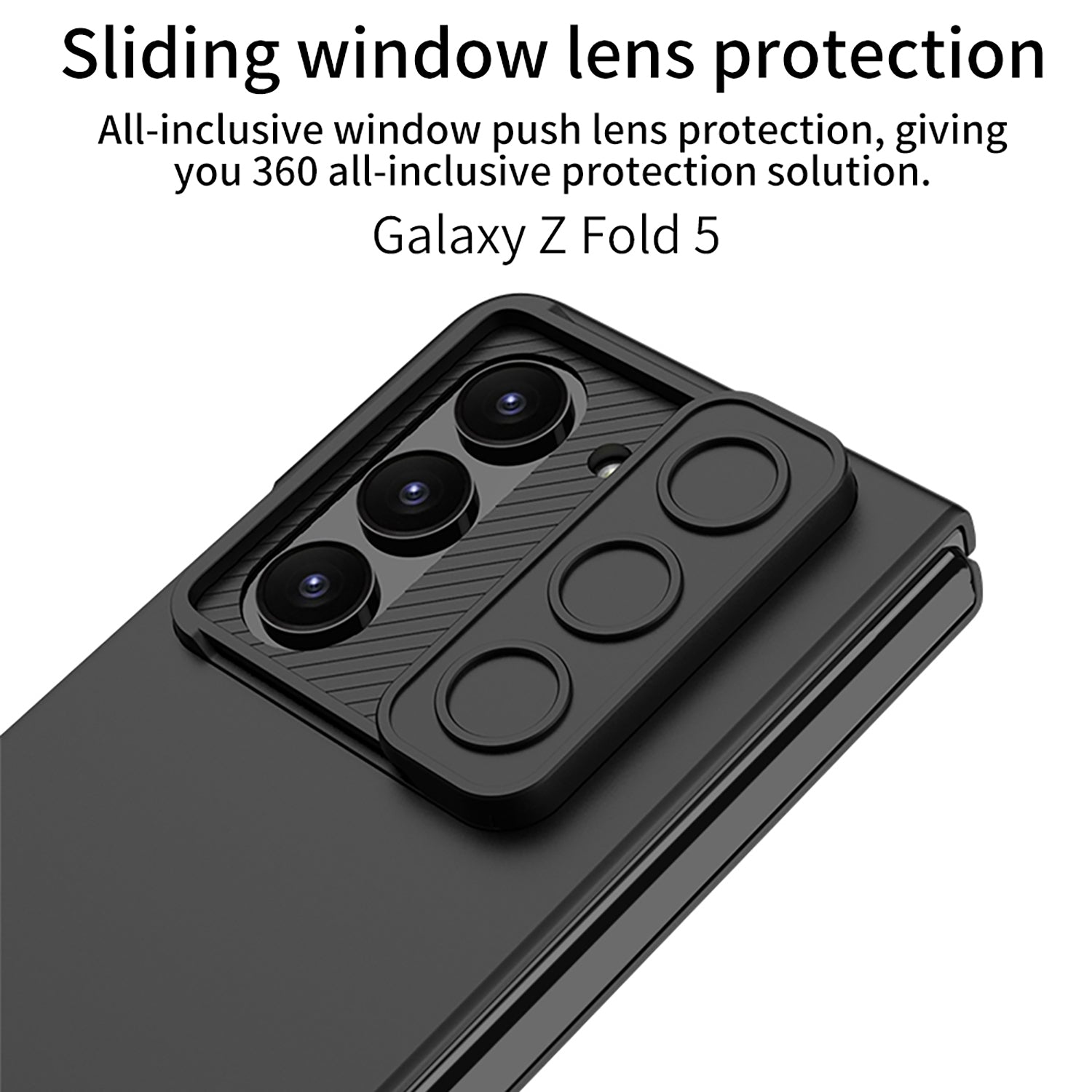 All-inclusive Lens Slide Protector Phone Case With Back Screen Protector For Samsung Galaxy Z Fold5 - Mycasety Mycasety