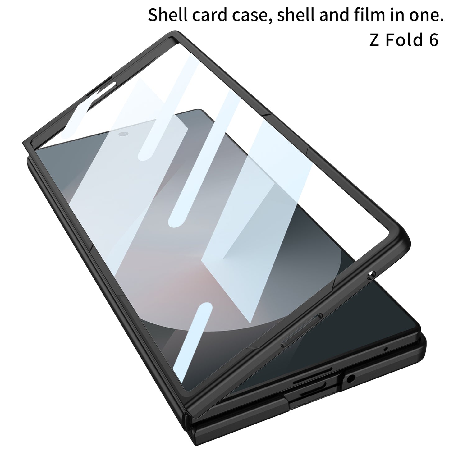 Business-style Leather Card Holderr Phone Case With Back Screen Film For Galaxy Z Fold 7/6/5