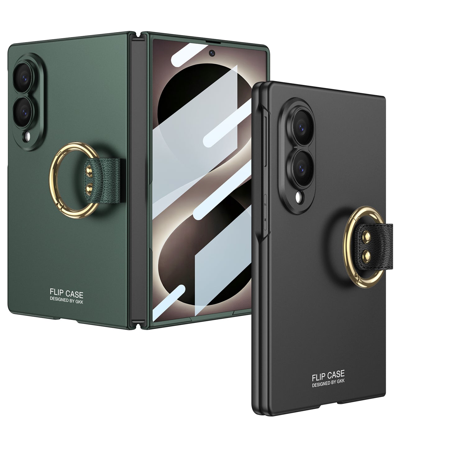Galaxy Z Fold 8/7/6 Wide Ultra Fashion Phone Case with Built-In Tempered Glass & Ring Holder