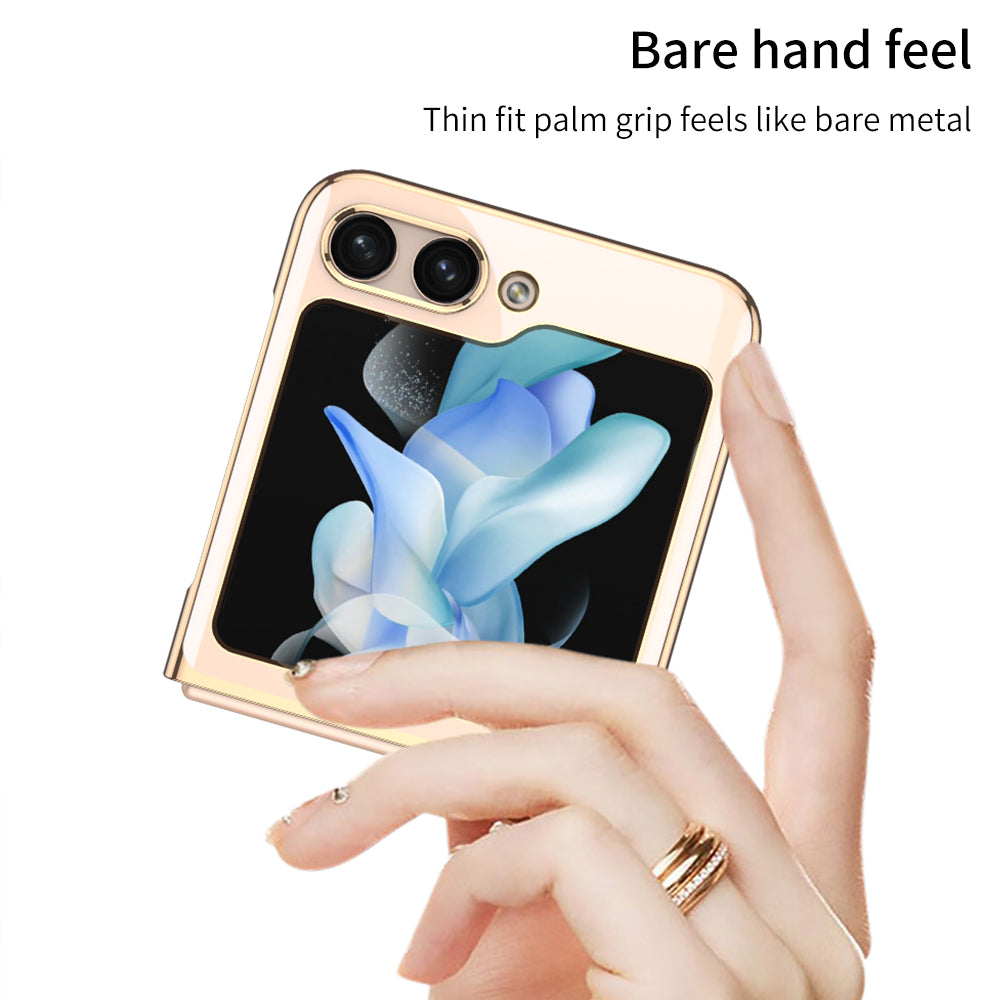 Electroplating Transparent Protective Phone Case For Samsung Galaxy Z Flip5 Flip4 Flip3 - Mycasety Mycasety