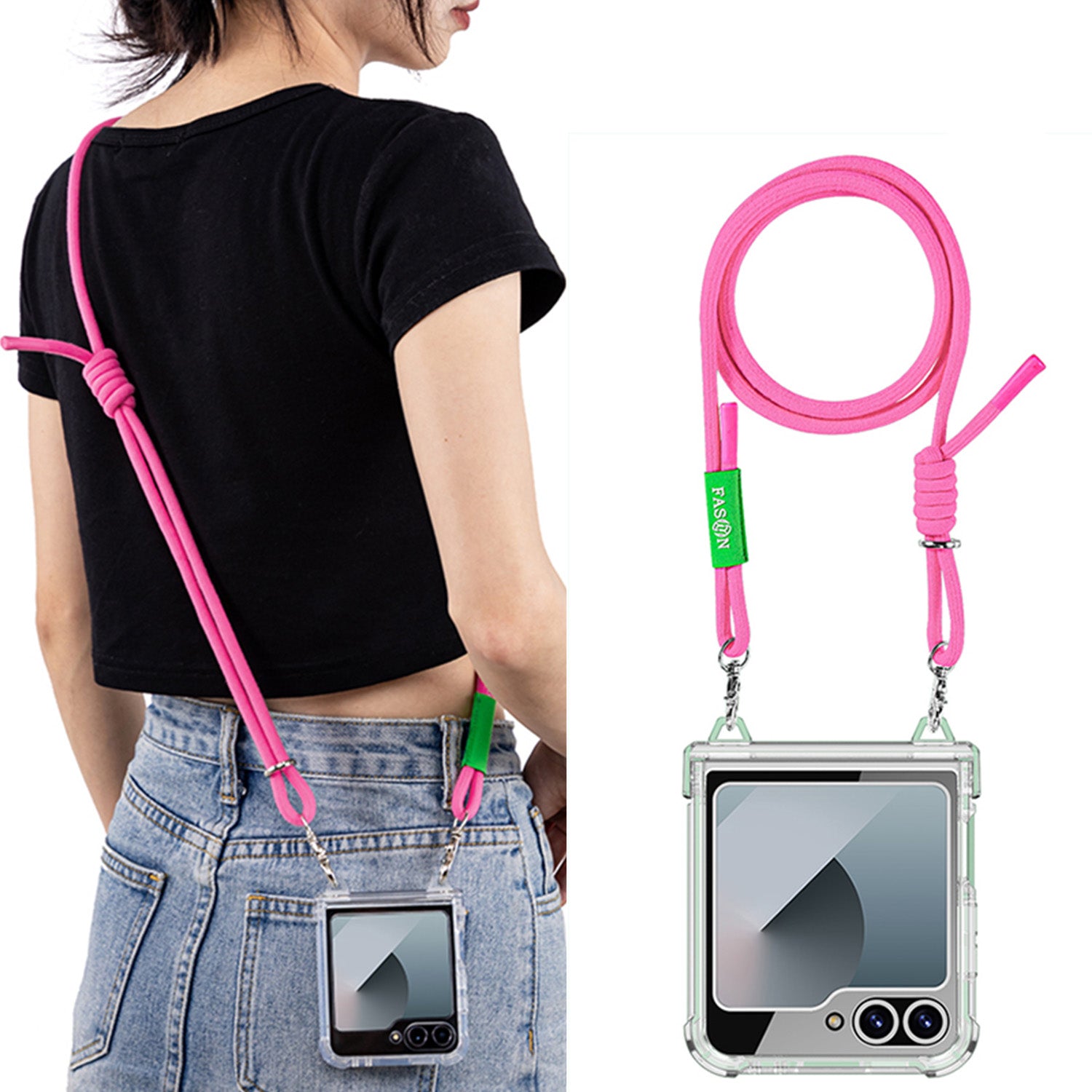 Shockproof Phone Case With Lanyard For Galaxy Z Flip 7/6/5/4 Pink / Galaxy Z Flip7 Shockproof Phone Case With Lanyard For Galaxy Z Flip 7/6/5/4 Pink / Galaxy Z Flip7