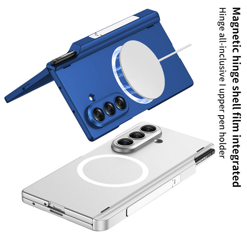 Magnetic Hinge Hidden Bracket All-included Case With Pen Box For Galaxy Z Fold 7/6/5/4/3
