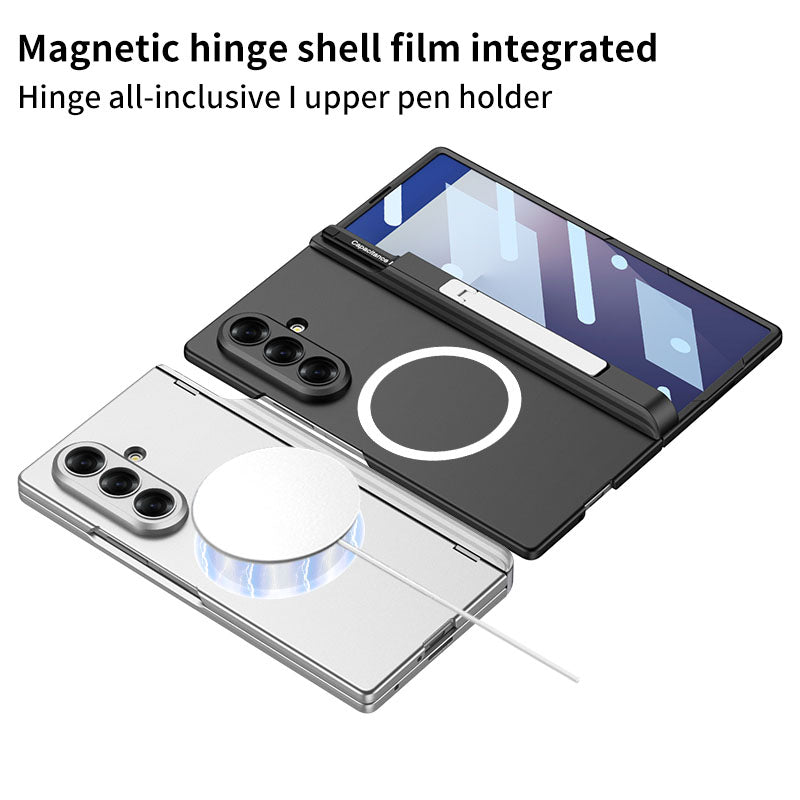 Magnetic Hinge Hidden Bracket All-included Case With Pen Box For Galaxy Z Fold 7/6/5/4/3