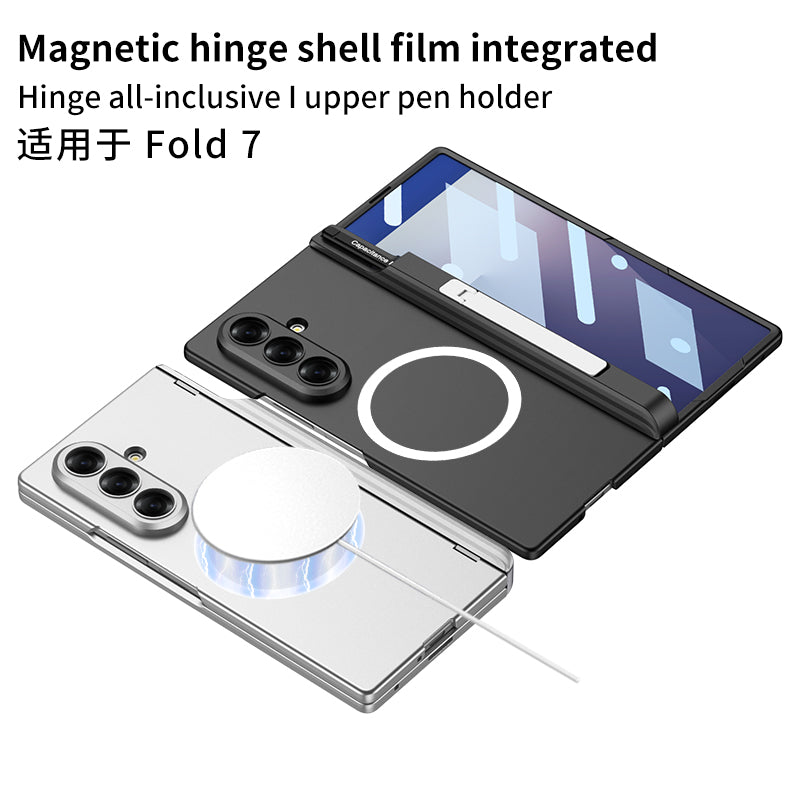 Magnetic Hinge Hidden Bracket All-included Case With Pen Box For Galaxy Z Fold 7